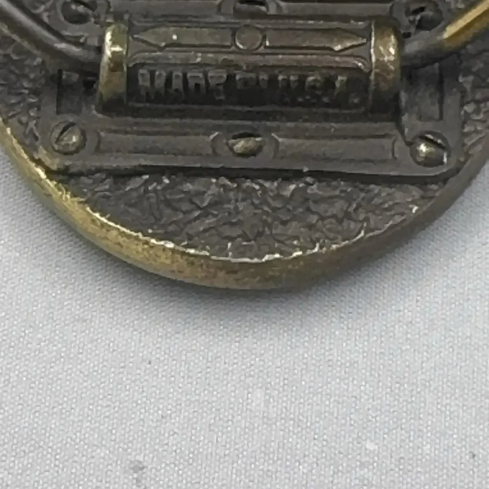 Vintage NRA ILA Belt Buckle Mens Gold Oval Eagle Solid Brass Western USA